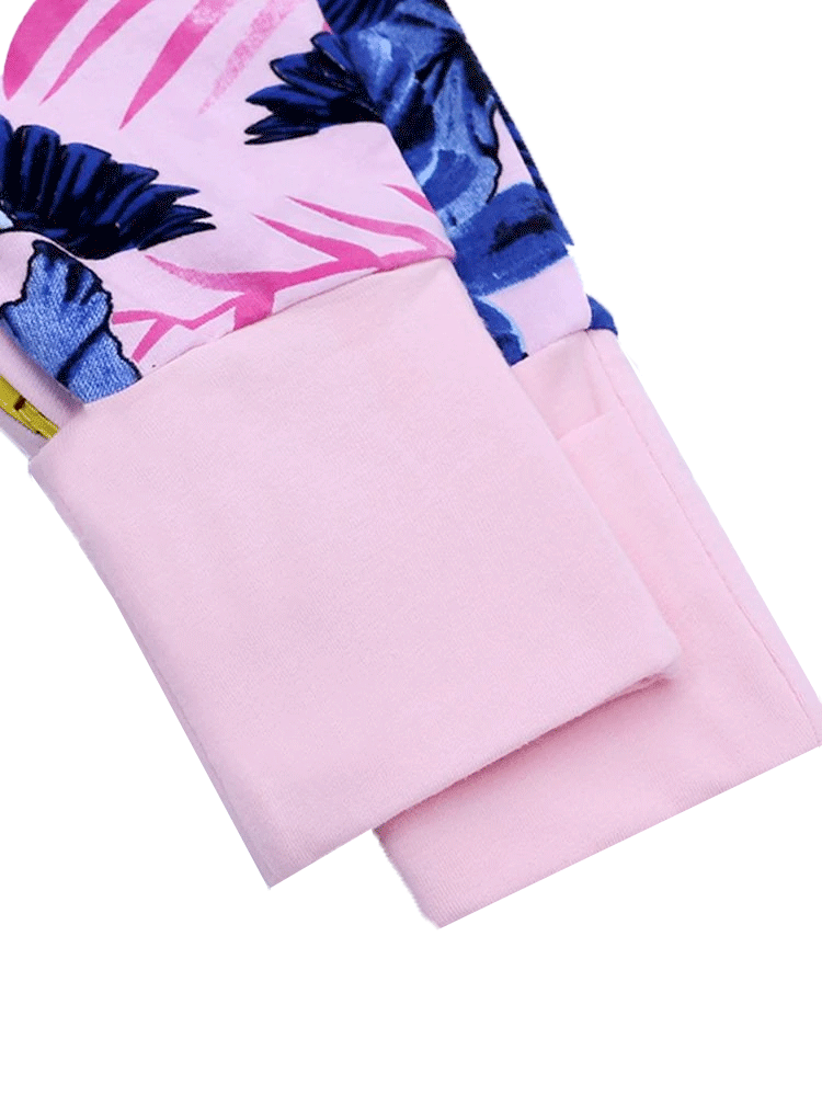 Pink Jungle Zip Sleepsuit with Hand & Feet Cuffs - Stylemykid.com