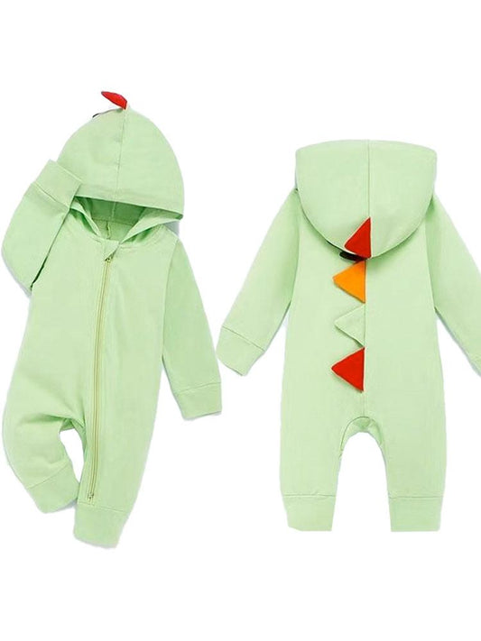 Light Green Dinosaur Hooded Onesie with Coloured Spikes 6 to 24 months - Stylemykid.com