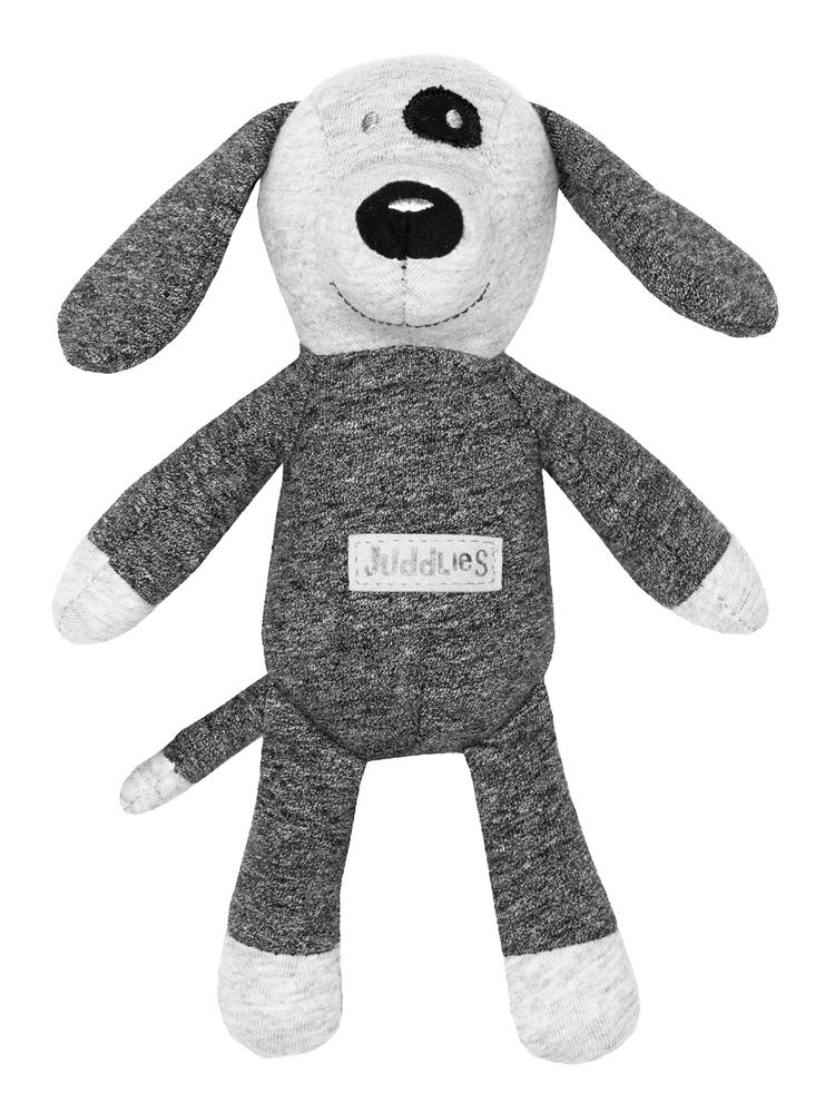 Juddlies - Baby Soft Toy Rattle Comforter - Organic Graphite Grey/Black Dog - Raglan Collection - Stylemykid.com