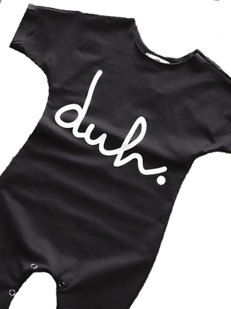 Black Shortie Baby Romper Playsuit - duh! - Stylemykid.com