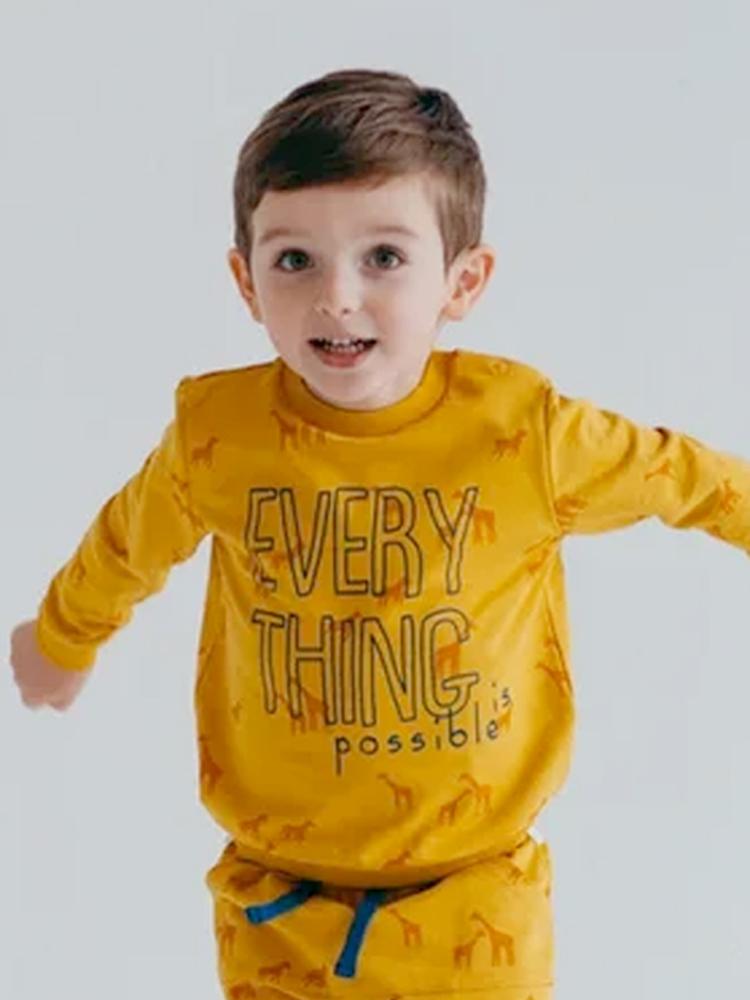 Artie - Everything is Possible Mustard Sweatshirt - Stylemykid.com