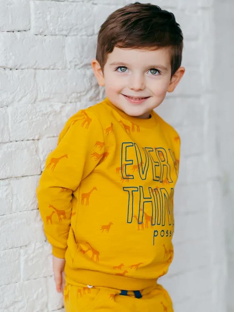 Artie - Everything is Possible Mustard Sweatshirt - Stylemykid.com