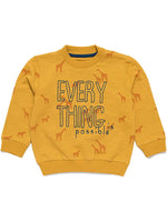 Artie - Everything is Possible Mustard Sweatshirt - Stylemykid.com