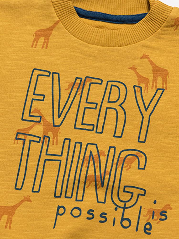 Artie - Everything is Possible Mustard Sweatshirt - Stylemykid.com