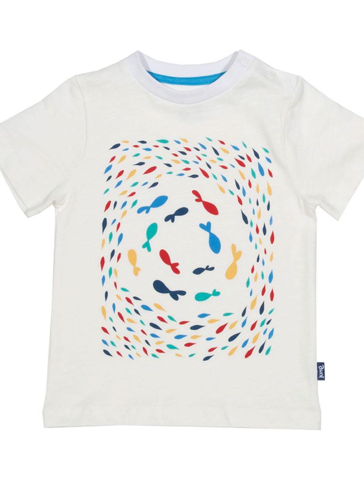 KITE Organic - Fishy Fishy Multi coloured T-shirt - 3 to 18 months - Stylemykid.com