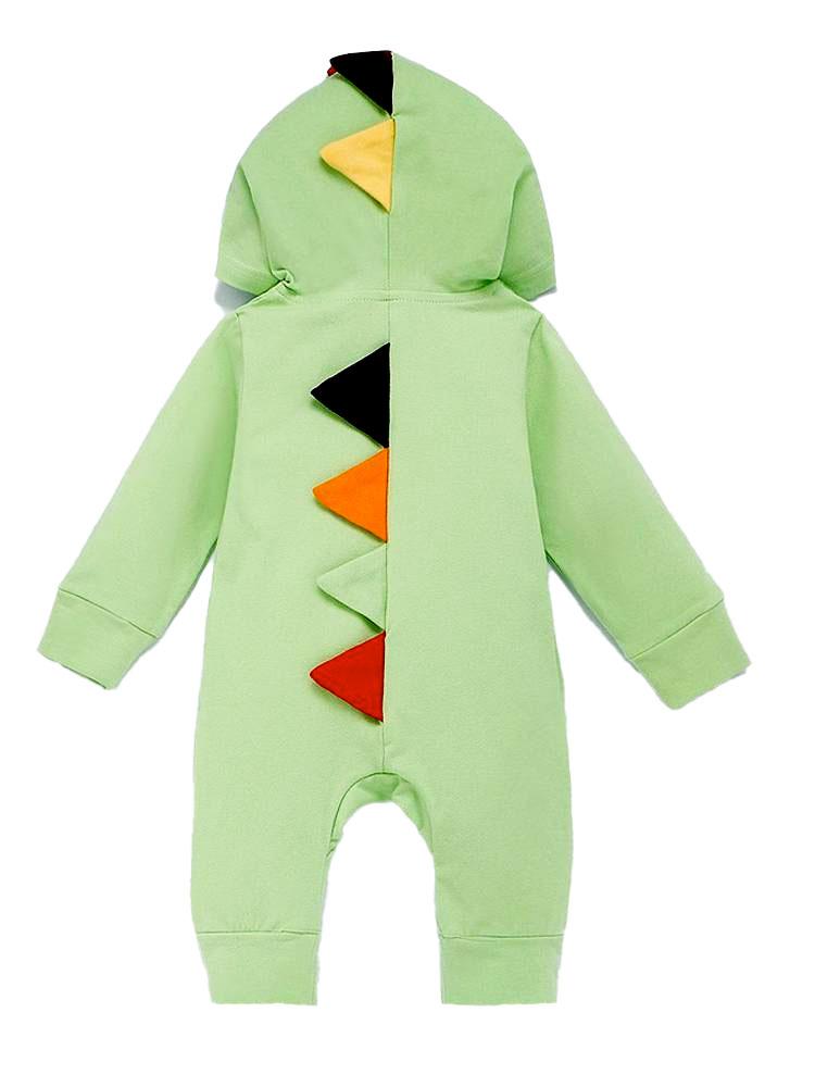 Light Green Dinosaur Hooded Onesie with Coloured Spikes 6 to 24 months - Stylemykid.com