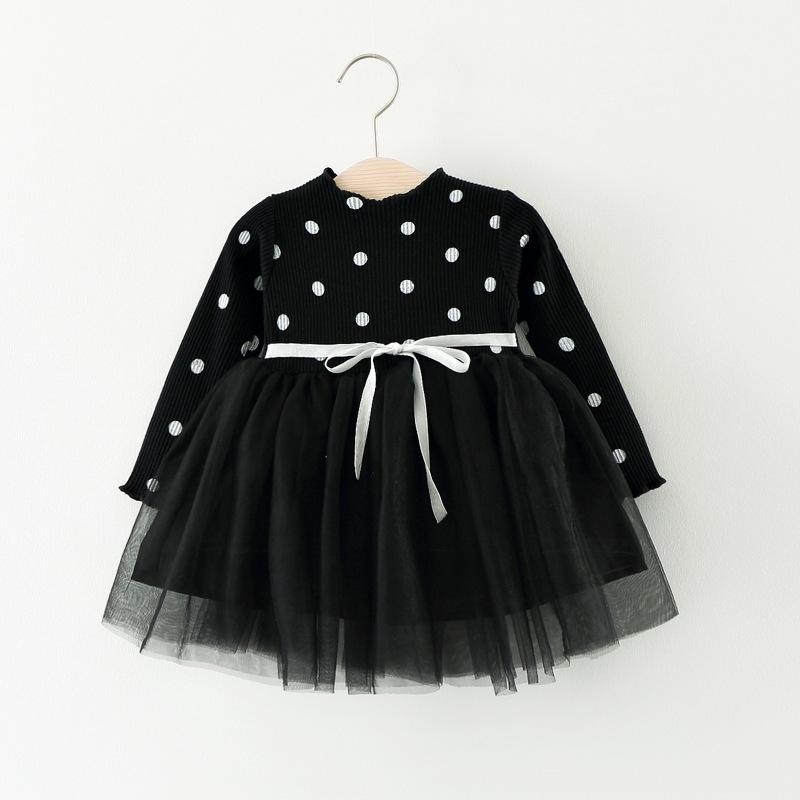 Girls Black Polka Dot Tutu Party Dress - 6 to 24 Months - Stylemykid.com