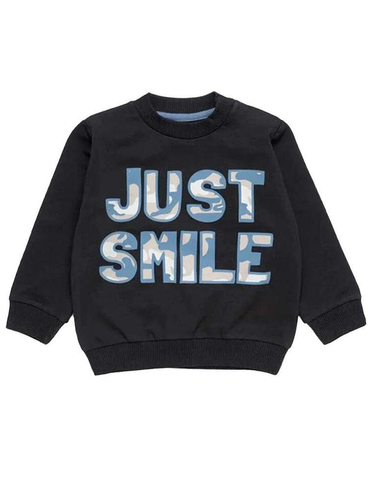 Artie - Just Smile Camo Navy French Terry Sweatshirt - Stylemykid.com