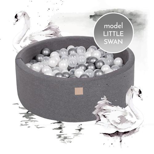 MeowBaby - Little Swan - Luxury Round Ball Pit Set with 250 Balls - Kids Ball Pool - 90cm Diameter (UK and Europe Only) - Stylemykid.com