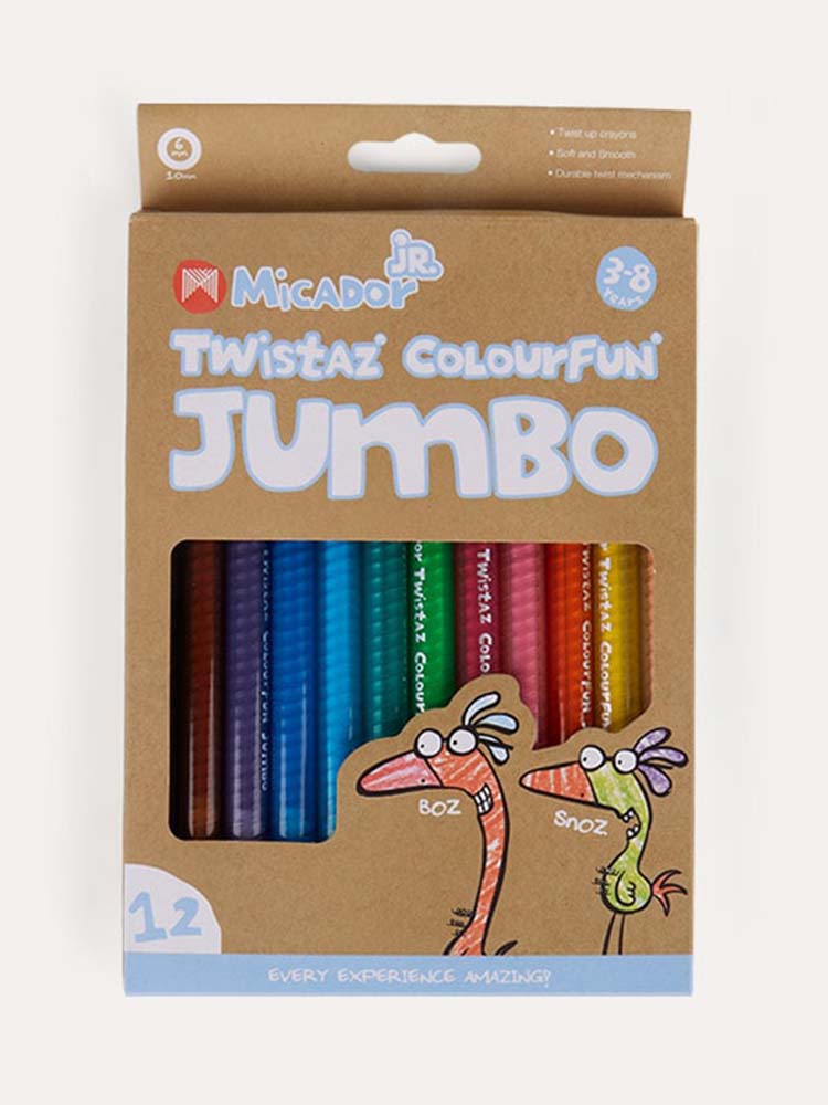 Micador jR. - Twistaz Jumbo Twist Crayons - 12 Assorted Colour Pack - Stylemykid.com
