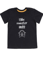 Artie - I Like Monster Hugs - Boys Black T Shirt - Stylemykid.com