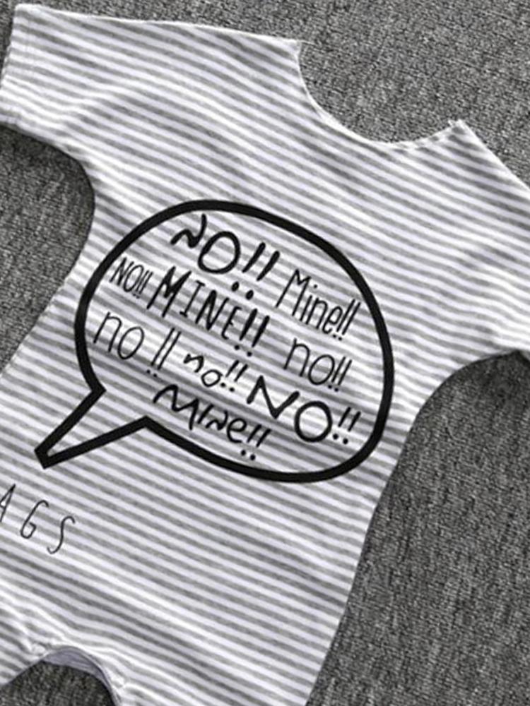 No! Mine!! Black and White Striped Baby Romper Playsuit - Stylemykid.com