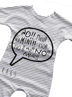 No! Mine!! Black and White Striped Baby Romper Playsuit - Stylemykid.com