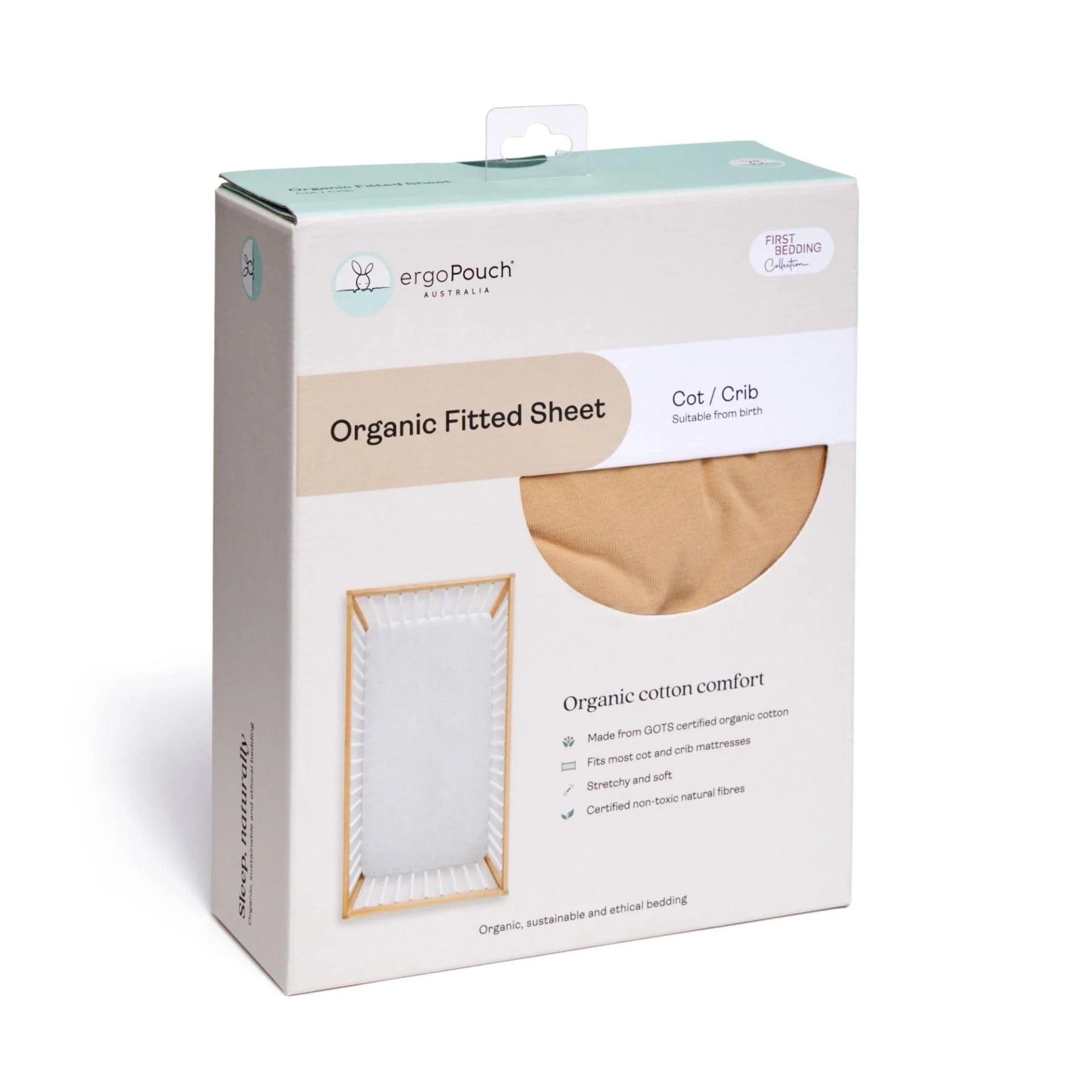 Ergopouch - Carry Cot Fitted Sheet - Wheat - Stylemykid.com