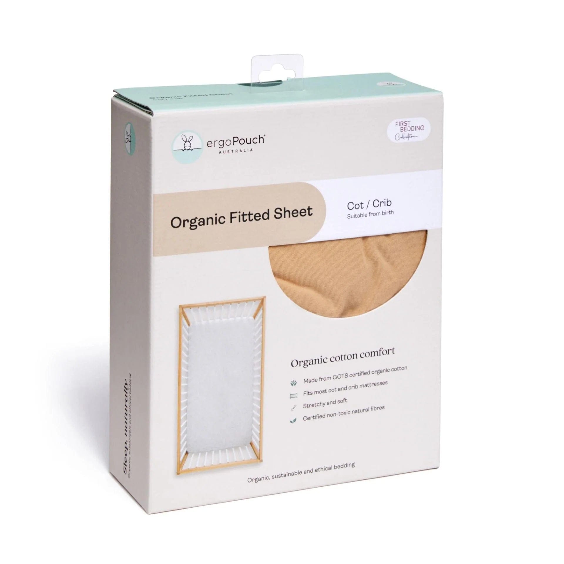 Ergopouch - Cot Fitted Sheet - Wheat - Stylemykid.com
