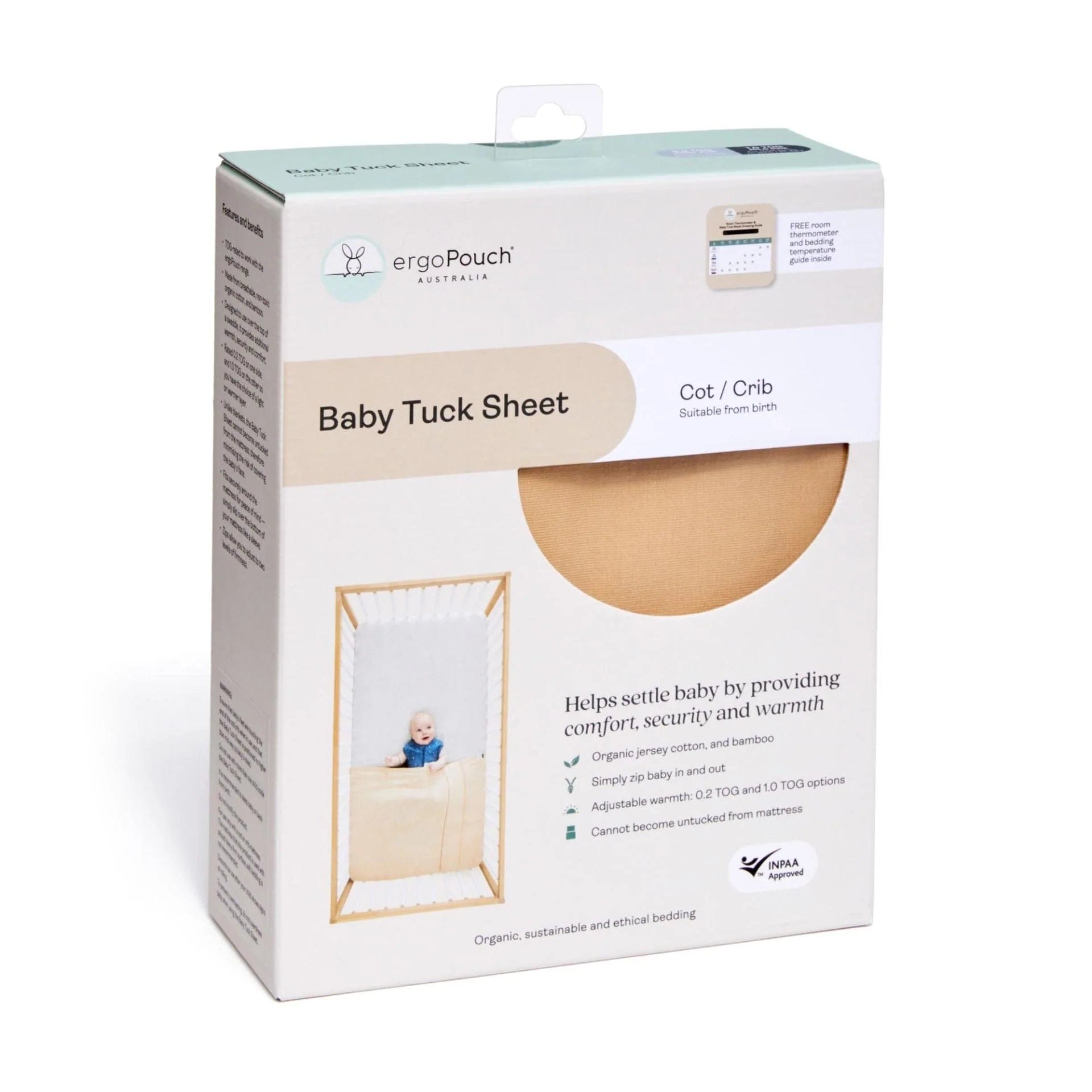 Ergopouch - Crib Tuck Sheet - Wheat - Stylemykid.com