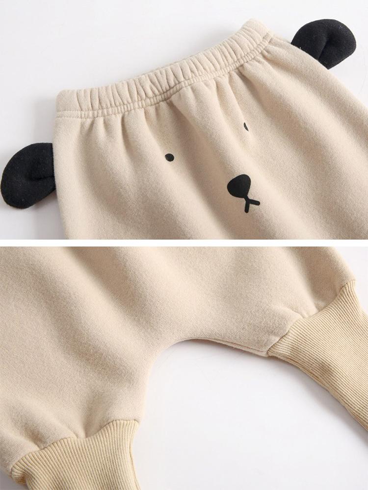 Panda Pop - Baby/Toddler 2 Piece Long Sleeve Top & Bottoms Outfit with Panda Ears - Cream 9M to 3Y - Stylemykid.com