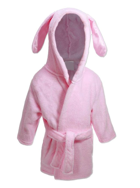 Pink Bunny Ears Children's Hooded Dressing Gown - 6 Months to 18 Months - Stylemykid.com