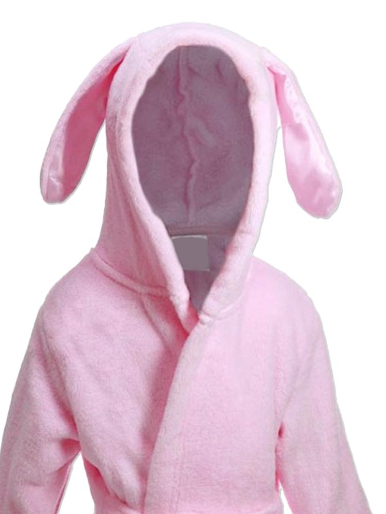 Pink Bunny Ears Children's Hooded Dressing Gown - 6 Months to 18 Months - Stylemykid.com
