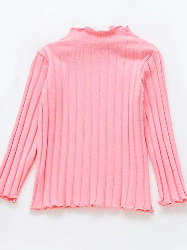 Pink Ribbed Long Sleeve Girls Top - 18 Months to 6 Years - Stylemykid.com