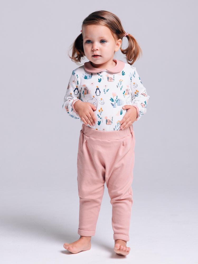 Artie - Princess Bear - Baby Girl Pink Interlock Cotton Bottoms with Bear Bum! Newborn to 3 months - Stylemykid.com