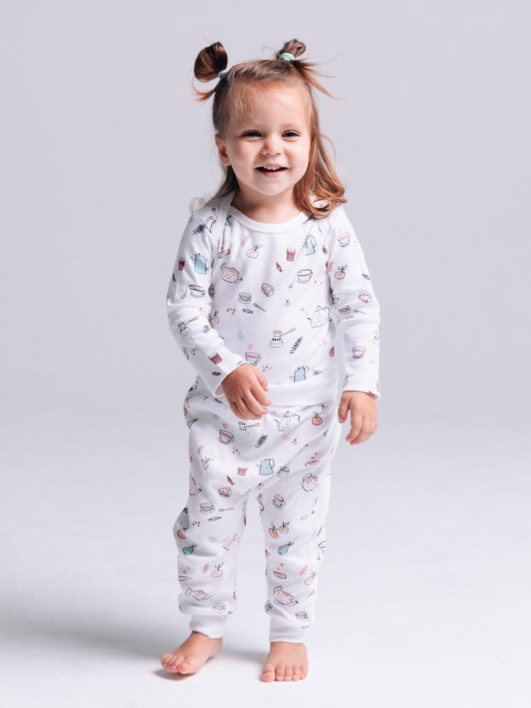Artie - White Tea and Cakes Printed Baby Bottoms - Tea Time! 0 to 12 months - Stylemykid.com