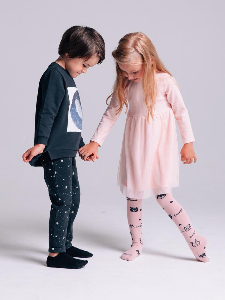 Artie - Pale Pink Ribbed Dress with Tuelle Skirt & Ruffle Neck 12 to 24 months - Stylemykid.com