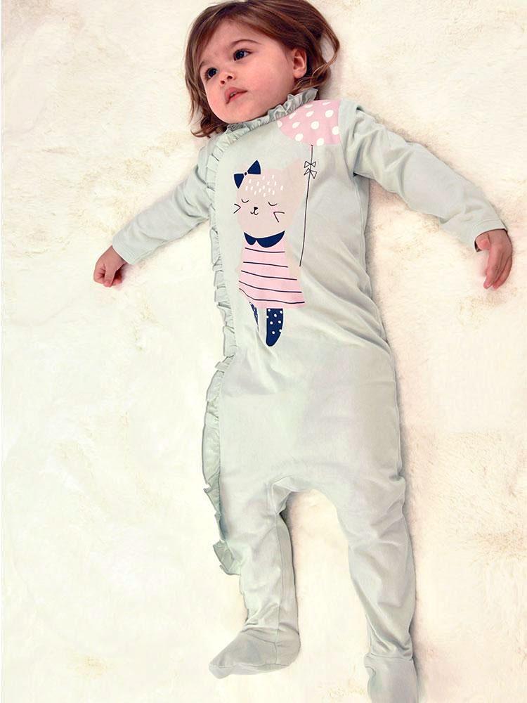 Artie - Sweet Dreams Cat Baby Footed Onesie Sleepsuit 9 to 12 months - Stylemykid.com