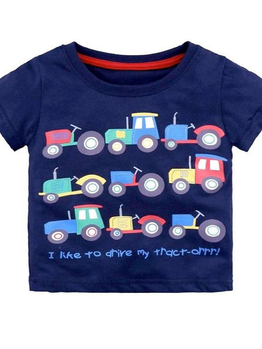 Tractor Tee - Short Sleeve T-Shirt - Navy - Stylemykid.com
