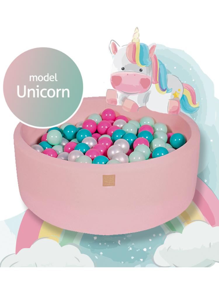 MeowBaby - Unicorn - Luxury Round Ball Pit Set with 250 Balls - Kids Ball Pool - 90cm Diameter - (UK and Europe Only) - Stylemykid.com